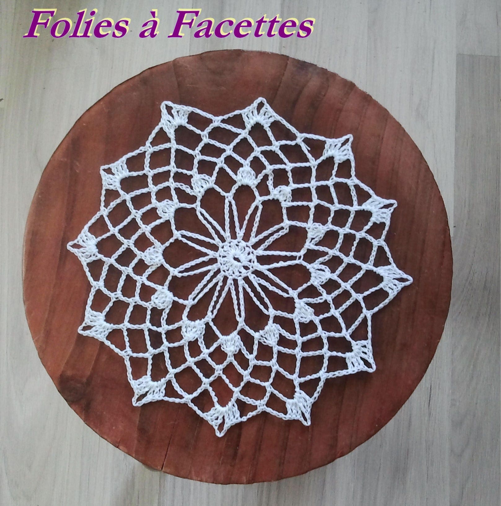 Napperon Rond, Dessous de Verre, Attrape Rêves, Blanc Au Crochet en Coton