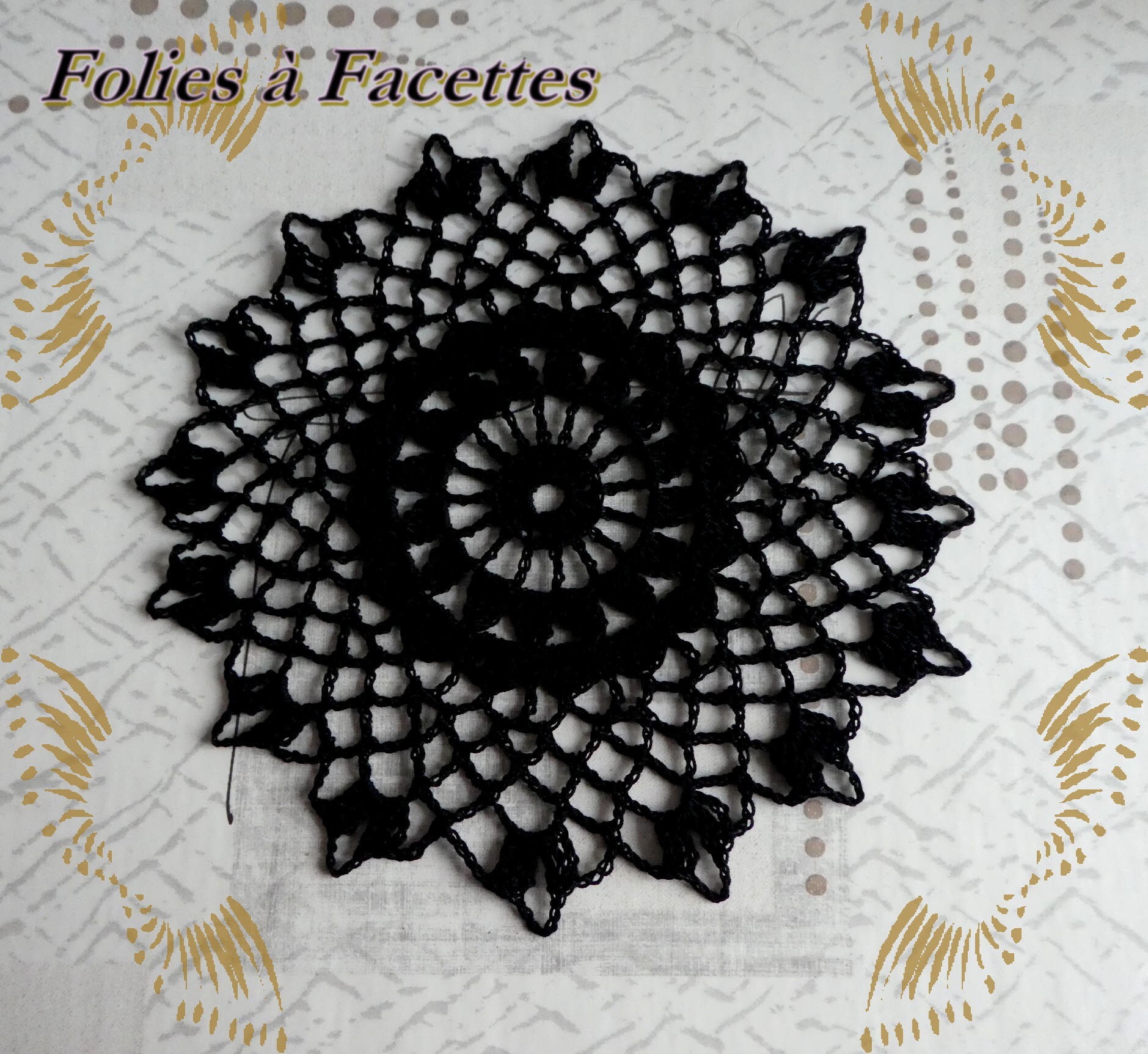 Napperon Rond Au Crochet en Coton Noir | 20cm Pour Attrape Rêves, Décoration, Attrape-Reves