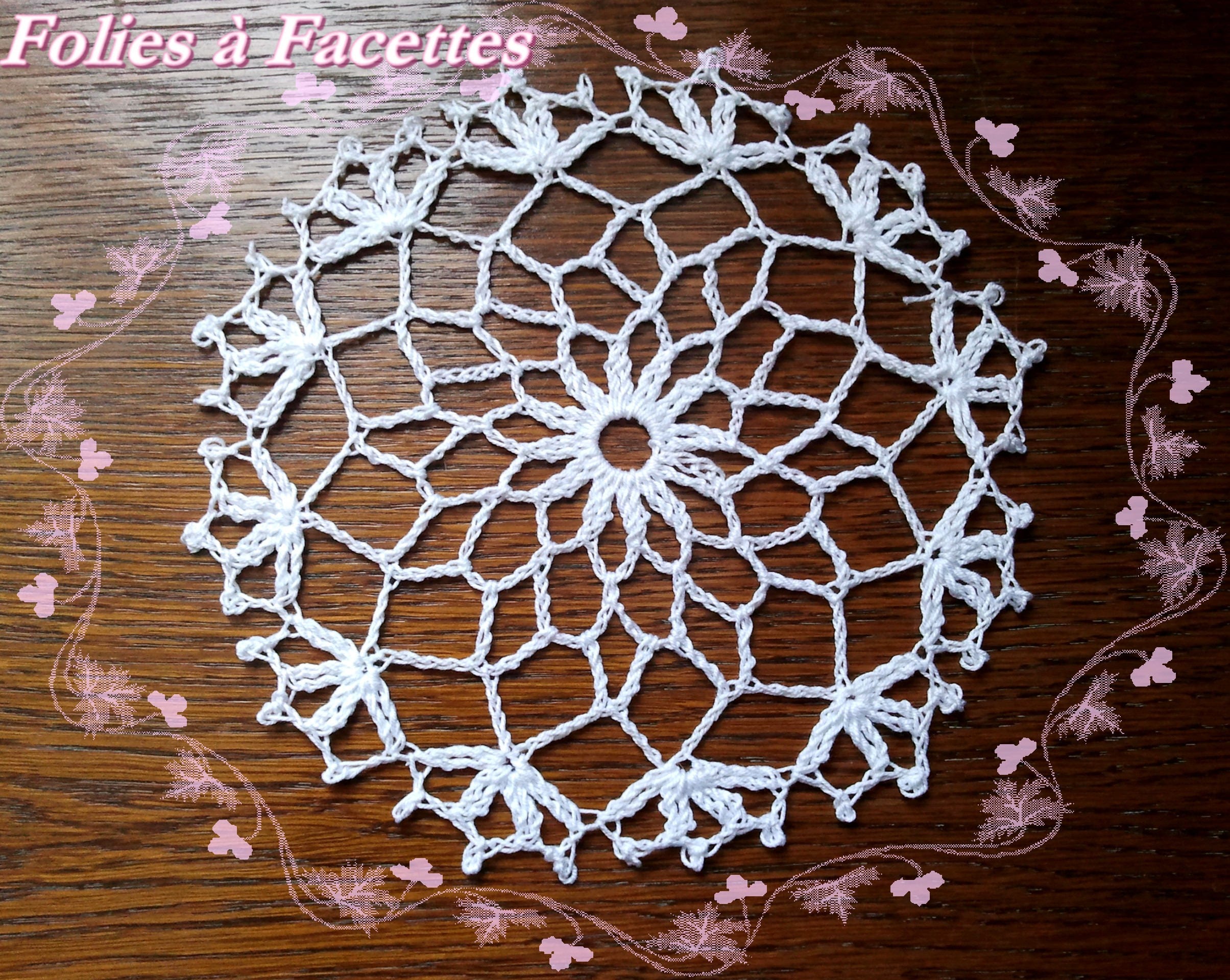 Napperon Rond Au Crochet, Attrape-Rêves, en Coton Blanc | 16cm