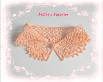 Col dentelle  au crochet, col claudine crochet, col dentelle amovible, col romantique au crochet, accessoire femme