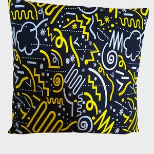Housse de coussin imprimée africaine faite à la main - Oreiller décoratif - Oreiller de canapé - Coussin - Coussin de dispersion - Housse de coussin