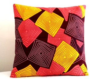 Handmade African Printed Cushion Cover- Decorative Pillow - Couch Pillow - Throw Pillow - Scatter Cushion - Cushion Cover