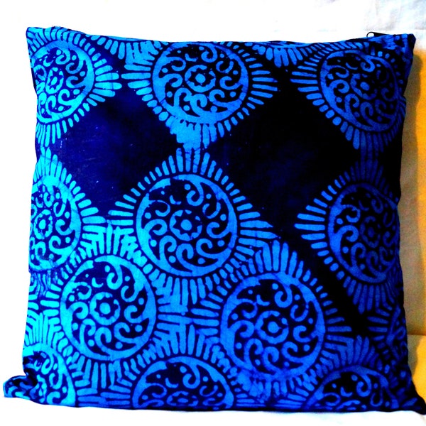 Yellow - Hand Batik Print Cotton Cushion Cover 69
