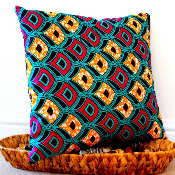 Handmade African Printed Cushion Cover- Decorative Pillow - Couch Pillow - Throw Pillow - Scatter Cushion - Cushion Cover