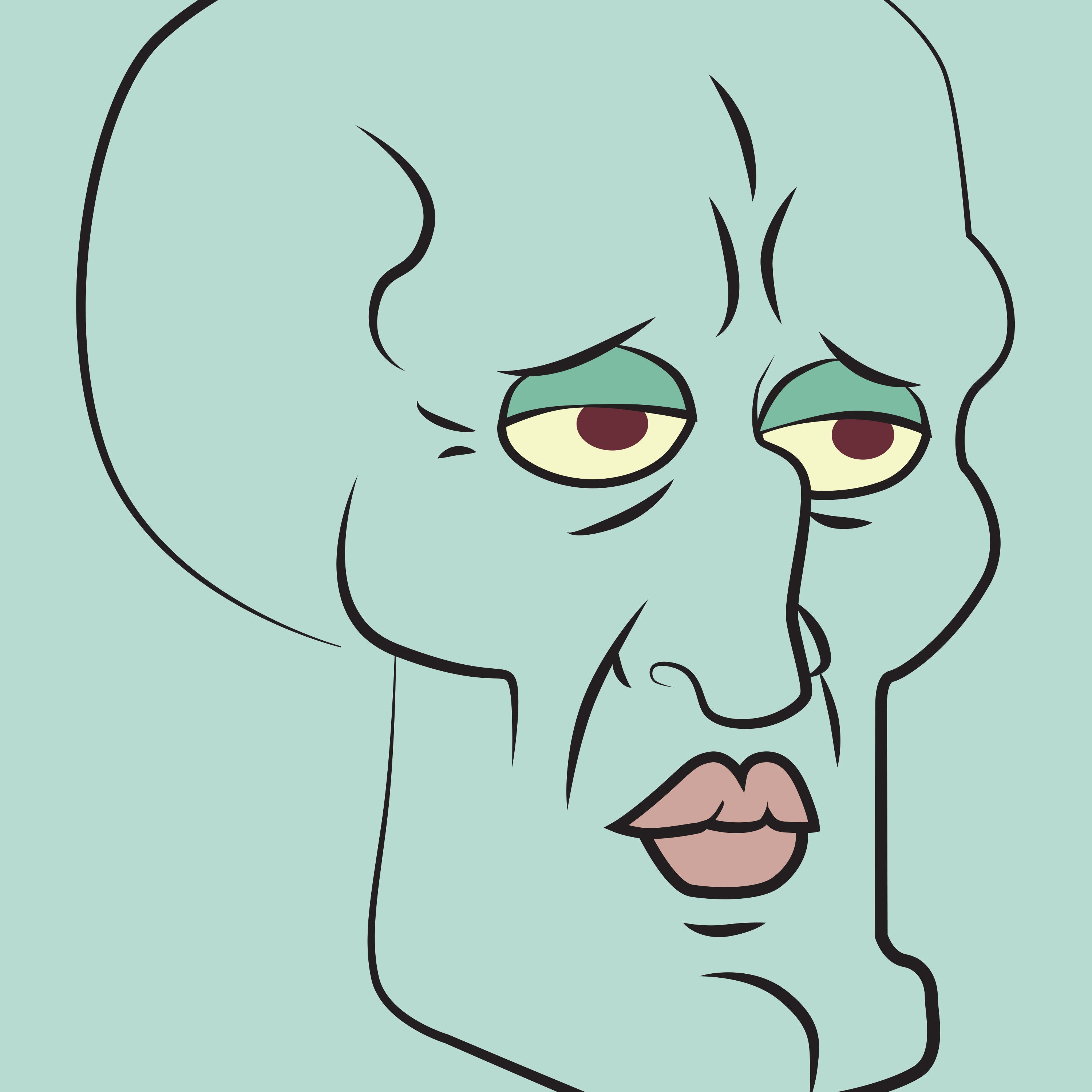 Handsome Squidward Face Print | Etsy