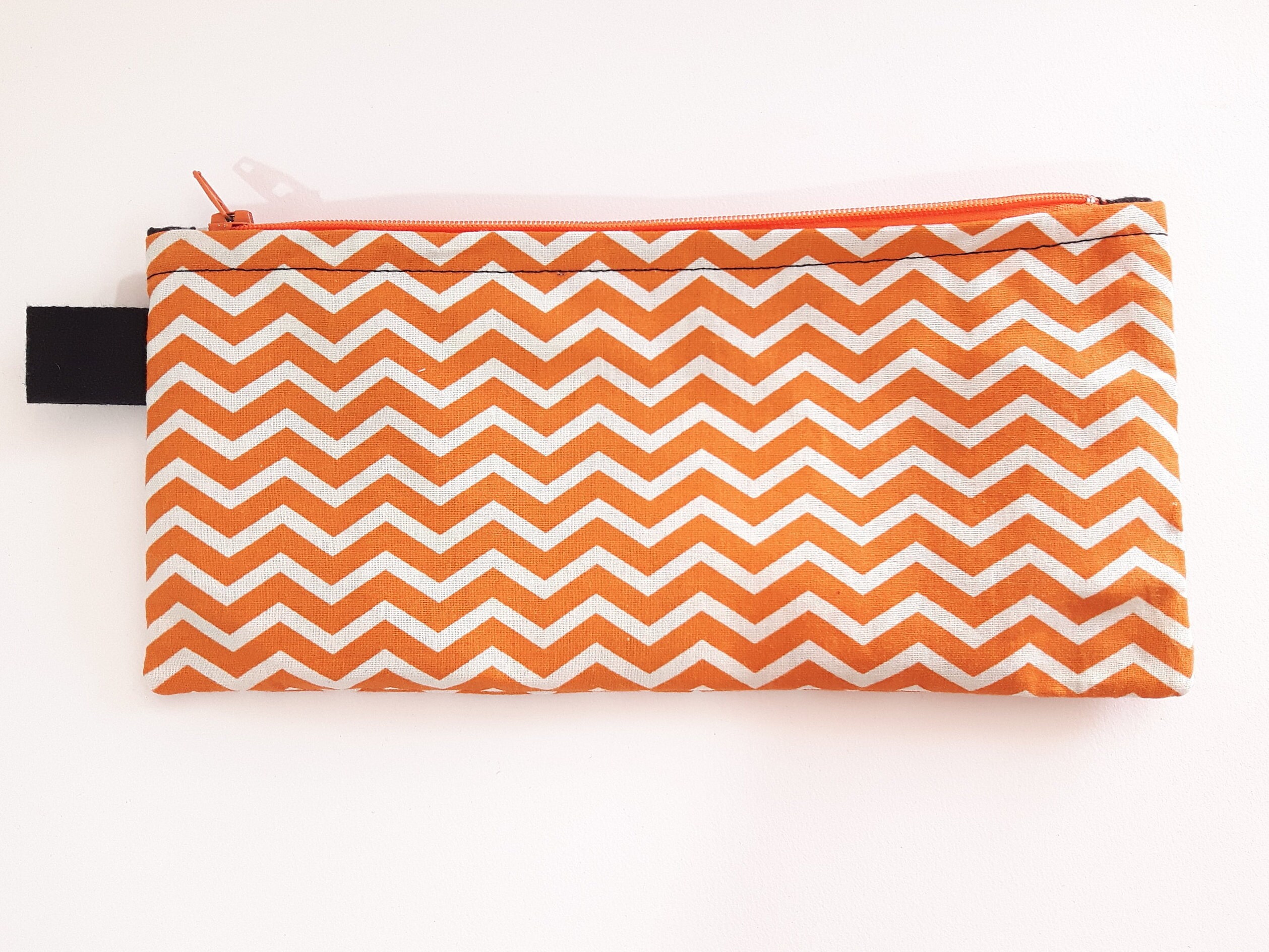 Trousse Plate Zigzag Orange