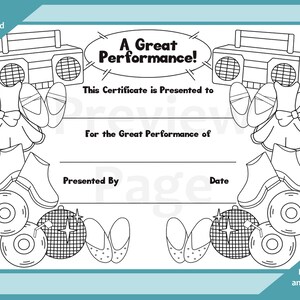 Best Performance Kids Certificate (Dance)