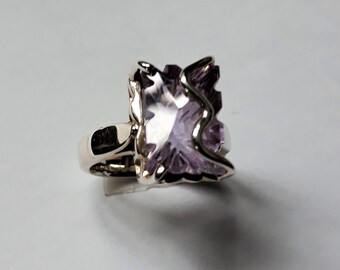 Amethyst Brass Claw Ring One of a Kind