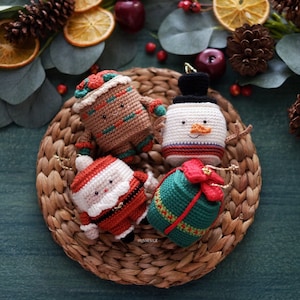 Christmas crochet pattern - christmas cubes set of 4 bundle [ENG PDF] - ornaments