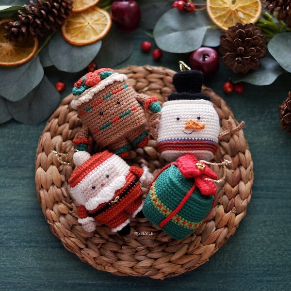 Christmas amigurumi crochet pattern - christmas cubes set of 4 bundle [ENG PDF] - ornaments