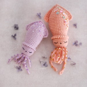 Dreamy Squid Crochet Pattern: Low-Sew Amigurumi (English PDF)