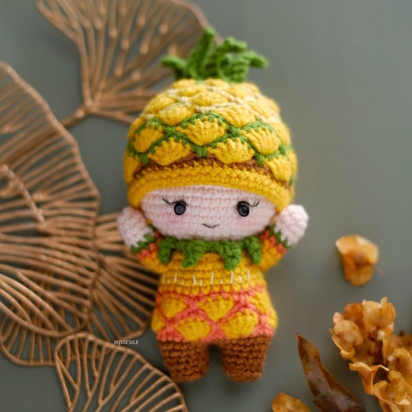 PATRÓN: Phineas la piña amigurumi crochet PDF en inglés] peluche piña de verano