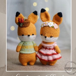 2 in 1 fox crochet pattern - Loxley & Huxley the fox couple amigurumi pattern  [Eng PDF] | valentine cute fox crochet pattern