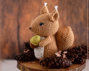 crochet pattern: Pippin the squirrel [ENG PDF] - woodland amigurumi pattern