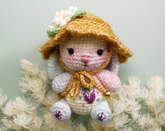 Crochet pattern - Summer Bunny amigurumi pattern [Eng PDF pattern] rabbit/bunny crochet pattern / floppy sun hat crochet