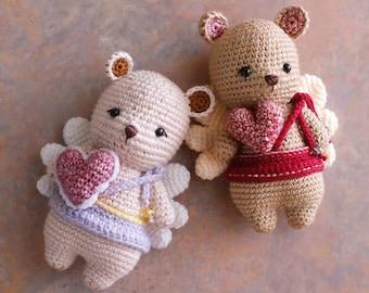 Valentine's day crochet pattern: Angelic Bear amigurumi [Eng PDF] guardian angel amigurumi pattern tutorial