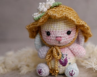 Crochet pattern - Summer Bunny amigurumi pattern [Eng PDF pattern] rabbit/bunny crochet pattern / floppy sun hat crochet