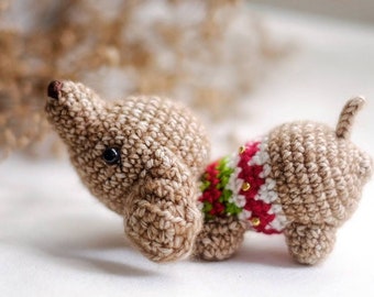 Dog Amigurumi pattern - Pebbles the Dachshund dog (English PDF tutorial) - dachshund sausage dog crochet pattern | teckle amigurumi