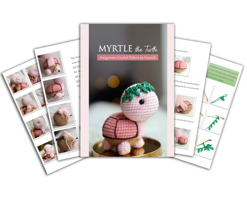 Myrtle the turtle amigurumi pattern English PDF Crochet turtle plush, Stuffed Animal, Plushie Baby Toy, Easy Tutorial PDF for Beginners image 8