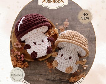 Shiitake Mushroom Amigurumi Crochet Pattern: Chunky Plush Toy (English PDF)