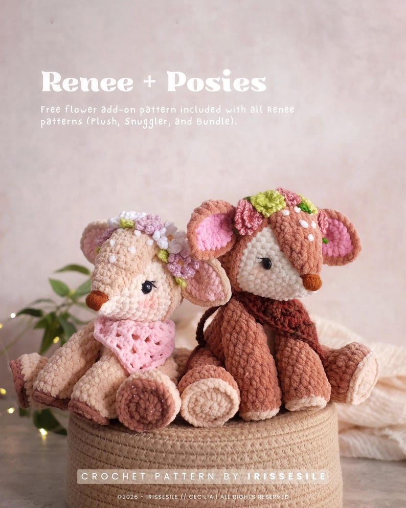 Crochet deer pattern: Renee the Fawn Plush Pattern (English PDF)| reindeer Amigurumi tutorial image 2