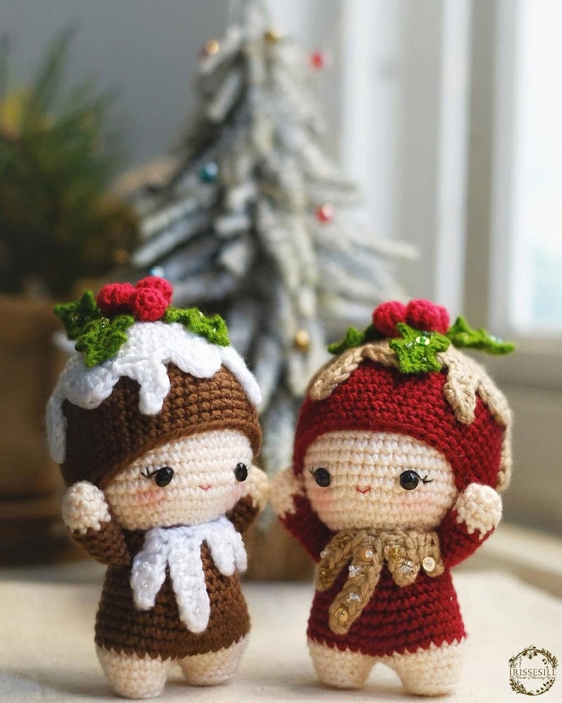 Figgy the Christmas Pudding Amigurumi Crochet Pattern ENG pdf Bricolaje festivo imagen 2