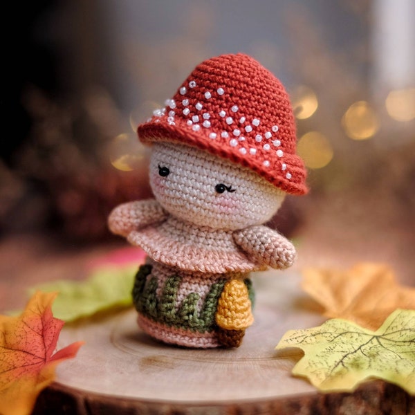 Mushroom crochet pattern • amigurumi mushroom pixie  [ENGLISH pdf] - autumn mushroom plushie/mushroom plush doll