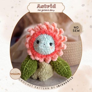 Patrón de flores de ganchillo: Astrid la gerbera / Tutorial de muñeca amigurumi de flor Everbloom (PDF en inglés)