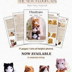 Paquete de patrones de crochet Floofcats 7 en 1: Diseños de gatos amigurumi (PDF en inglés) / Peluches de gatos gruesos imagen 8