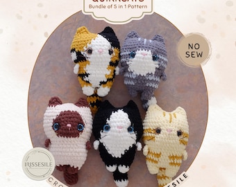 Quirkcats Crochet Pattern: 5-in-1 Amigurumi Cat Plushies (ENGLISH PDF)