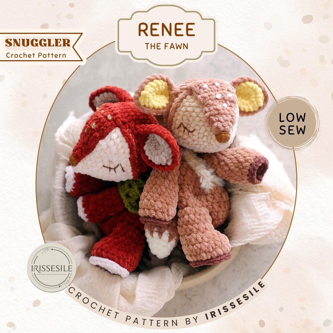 Renee the Fawn Crochet Lovey Pattern: Deer Snuggler Amugurumi