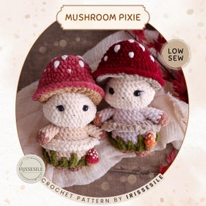 Modèle de crochet pour lutin champignon : Amigurumi champignon en peluche dodue (PDF en anglais)