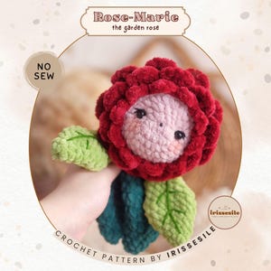Häkelblumen Muster: Rose-Marie the Garden Rose | Everbloom Amigurumi Flower Puppenanleitung (englisches PDF)