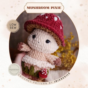 Pilz Pixie Häkelanleitung: Pilz Plüschtier Amigurumi (englisches PDF)