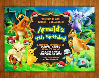 Pokemon Birthday Invitation Etsy