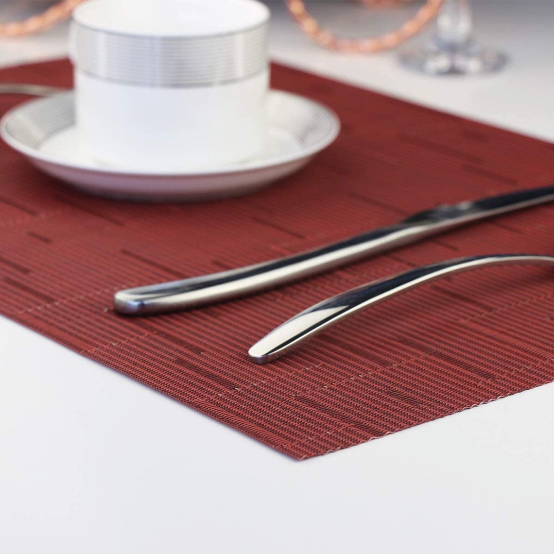 Vinyl PlacematsWashable Table Mats Easy to Clean Woven Etsy