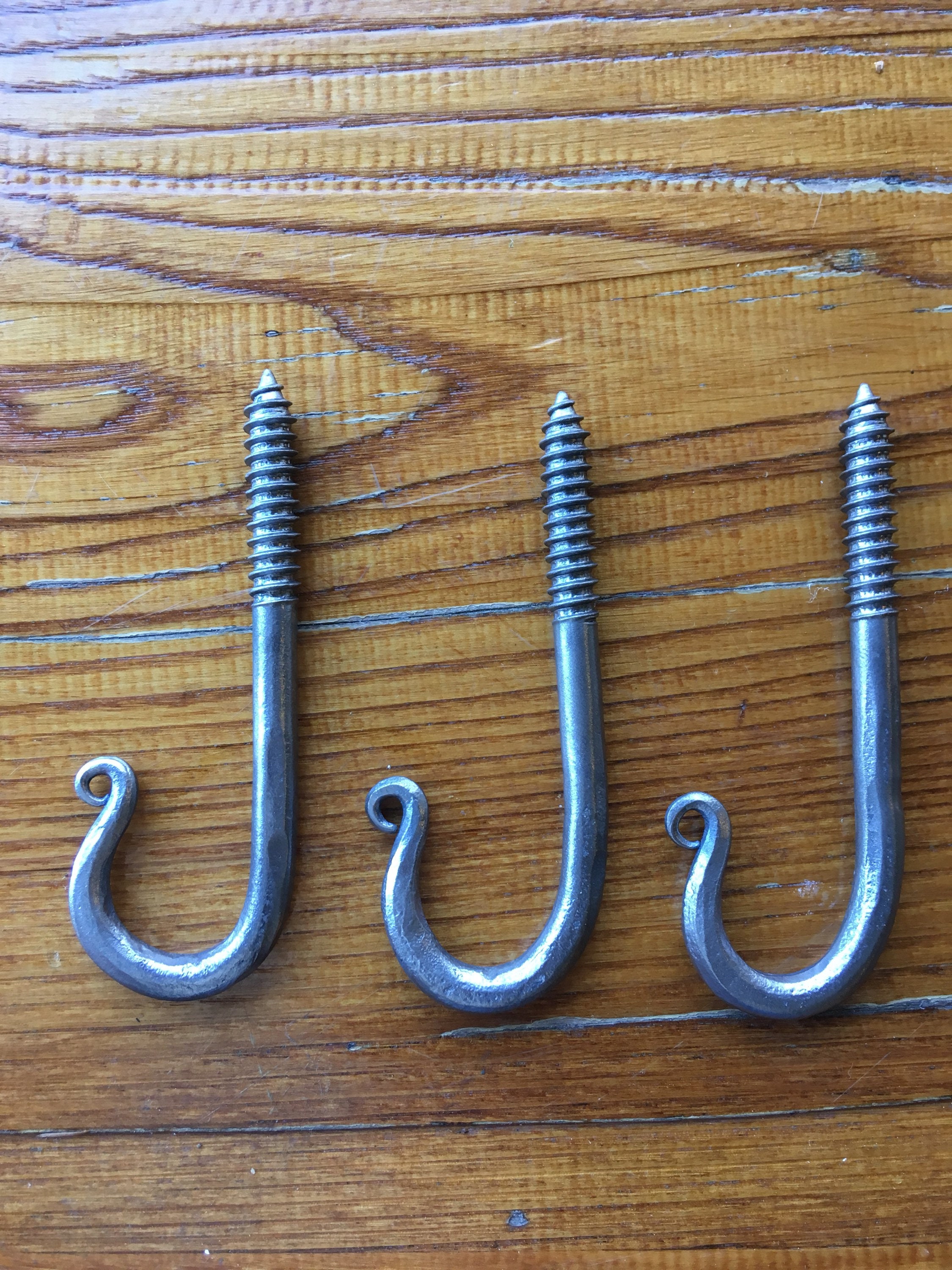 Three J Bolts J Hooks blacksmith made screw hooks. Etsy