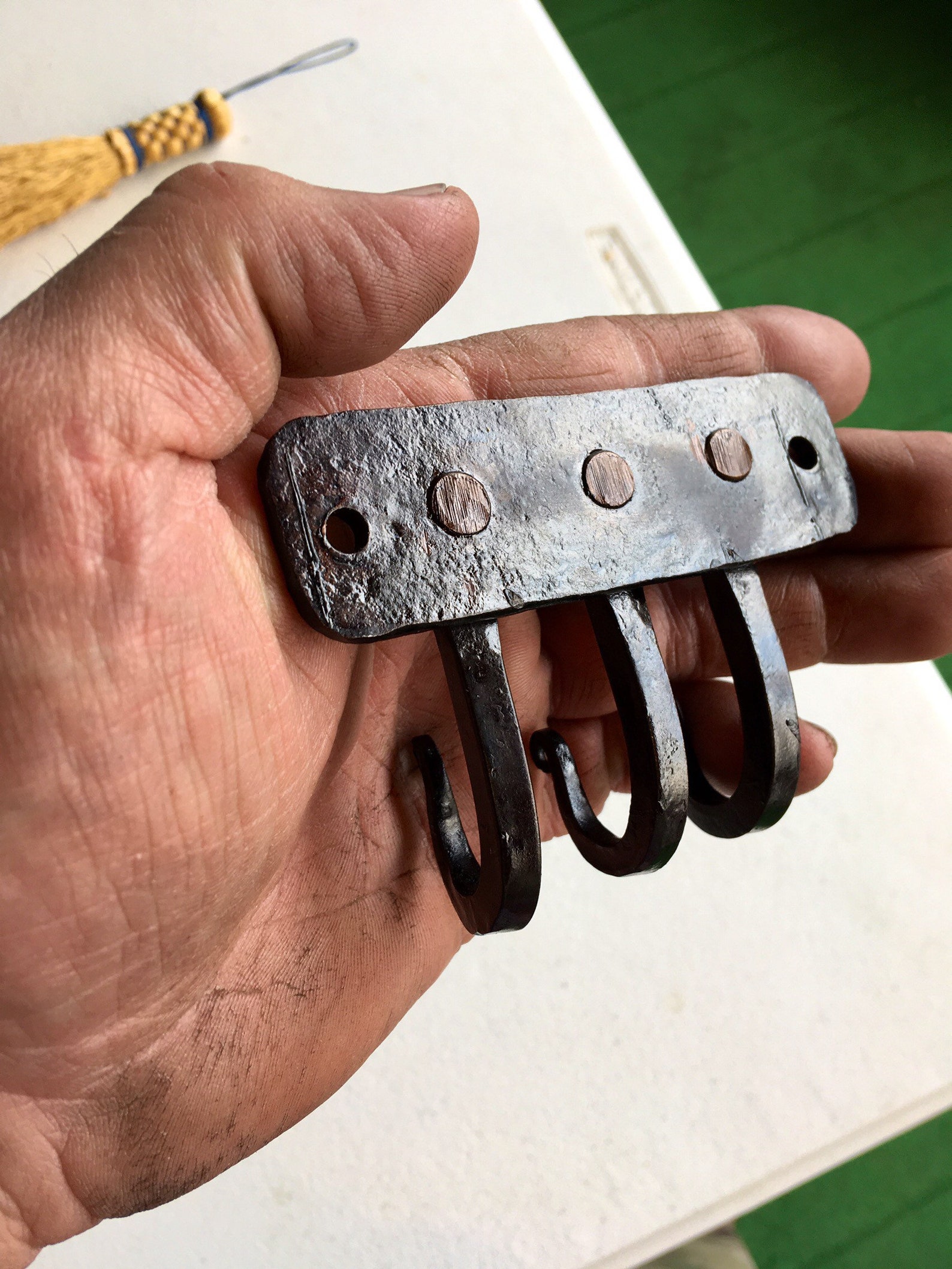 Key Hook Rack Necklace Hooks Blacksmith Made Etsy