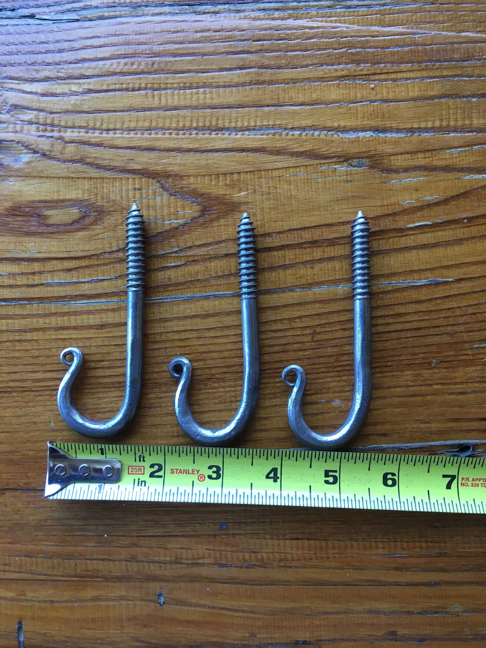 Three J Bolts J Hooks blacksmith made screw hooks. Etsy