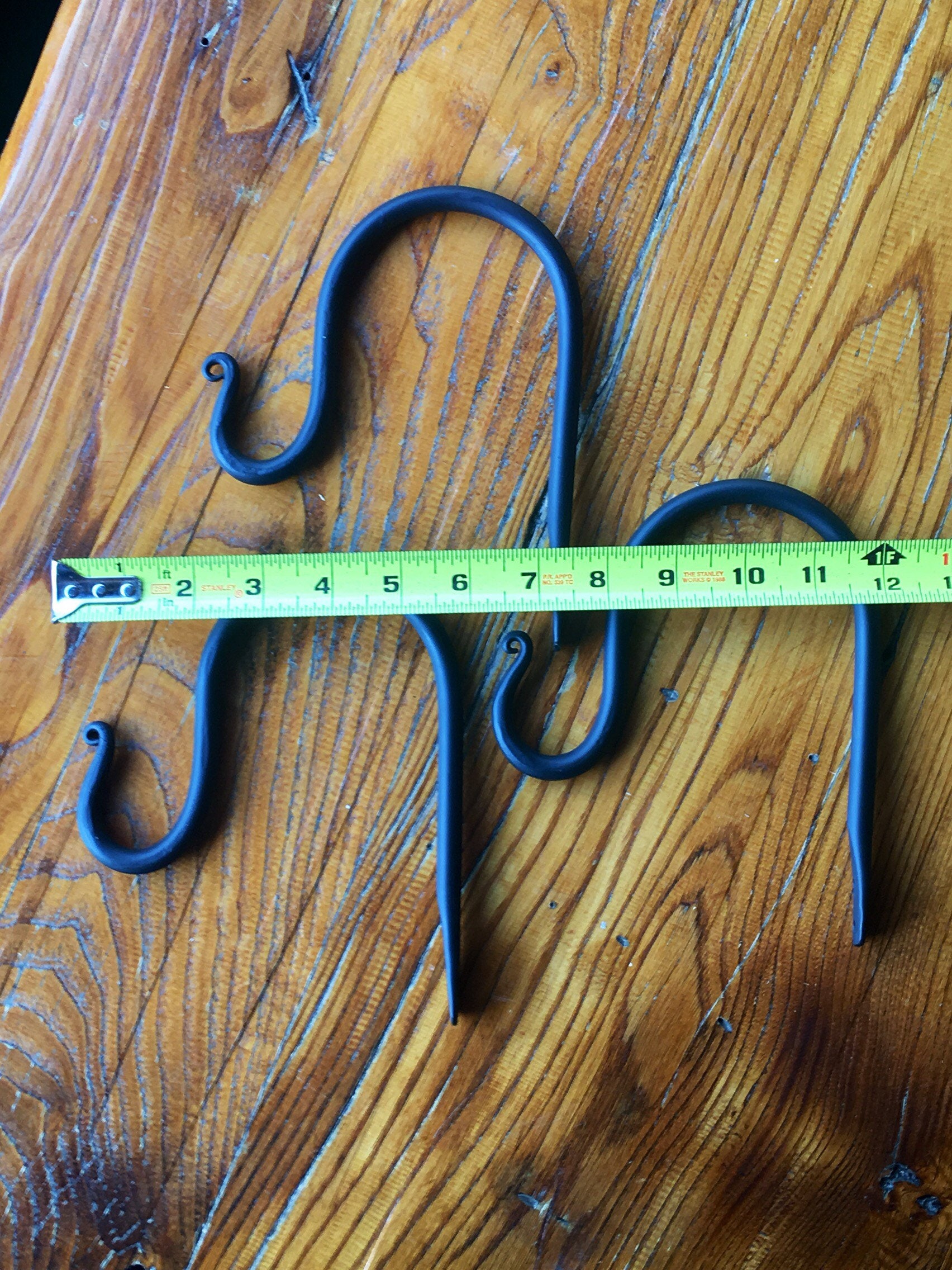 3 Shepherds Hook Plant Hooks Blacksmith Made Patio or Deck Etsy