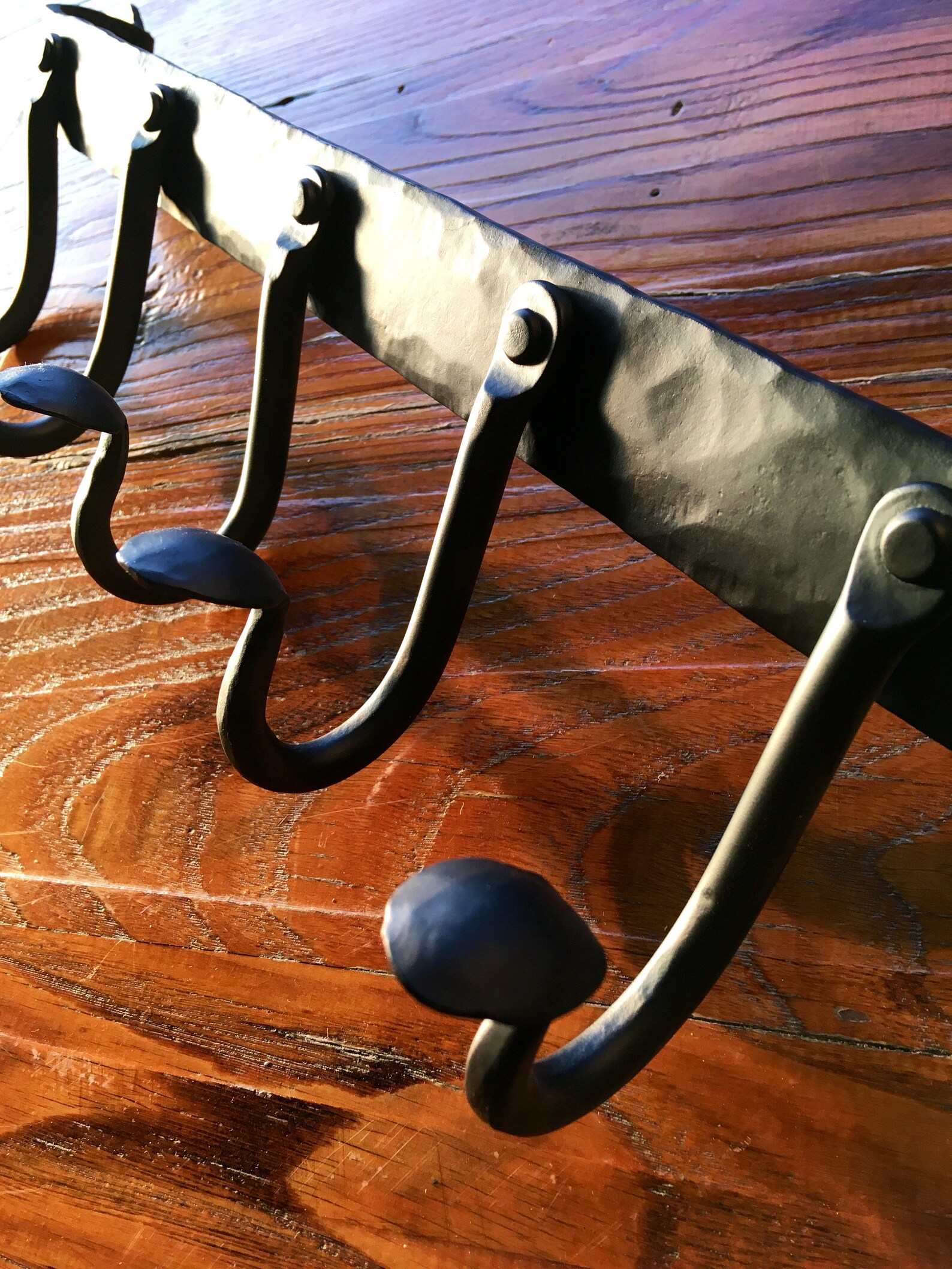 Blacksmith Made Coat Rack 5 Hooks 20.5 Long Etsy