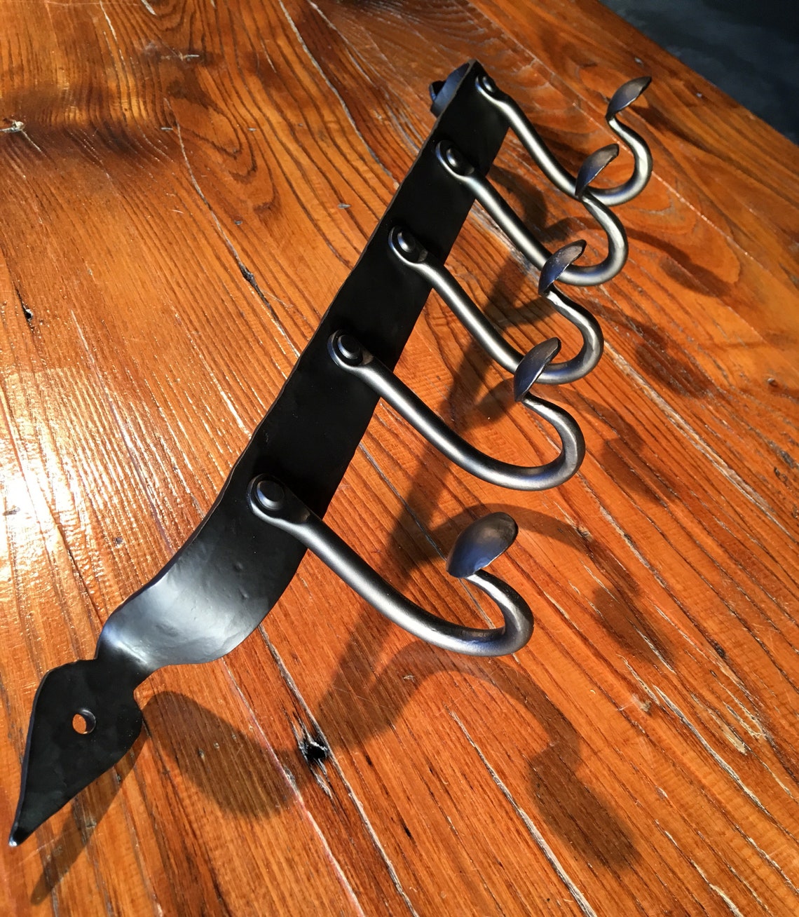 Blacksmith Made Coat Rack 5 Hooks 20.5 Long Etsy