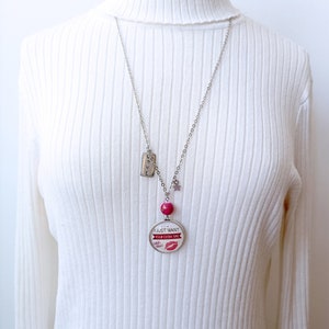 Collier Original Rouge Pourpre, I Just Want Your ExtraTimes, Kiss, Prince, Chanson, Paroles, Amour, Romantique, Bijou Créateur, A Offrir image 5