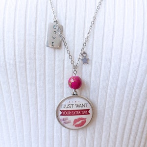 Collier Original Rouge Pourpre, I Just Want Your ExtraTimes, Kiss, Prince, Chanson, Paroles, Amour, Romantique, Bijou Créateur, A Offrir image 6