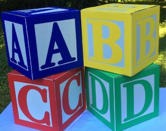 ABC  Blocks , Letter Blocks , Alphabet Blocks Party Decorations ,Large Blocks , ABCD Blocks Props, Birthday Party, 4 Blocks