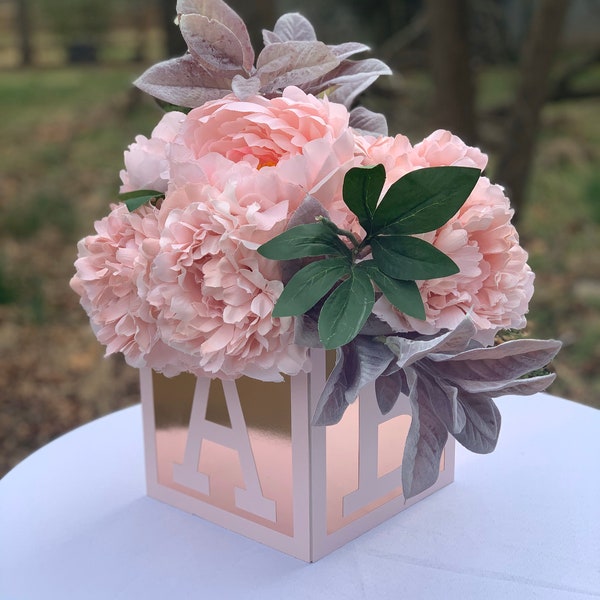 Rose Gold Baby Shower Centerpiece, Pink and Gold Little Princess Baby Shower Decoration, Princess Birthday, ABC Block Centerpiece R100