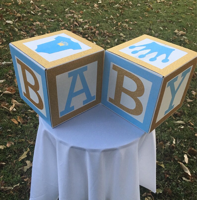 Large Baby Blocks Baby Shower Block 2 12x12 Blocks Etsy