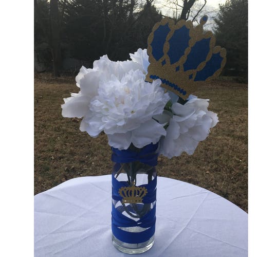 Royal Prince Baby Shower Crown Picks Crown Centerpiece - Etsy