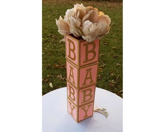 rose gold baby shower centerpieces
