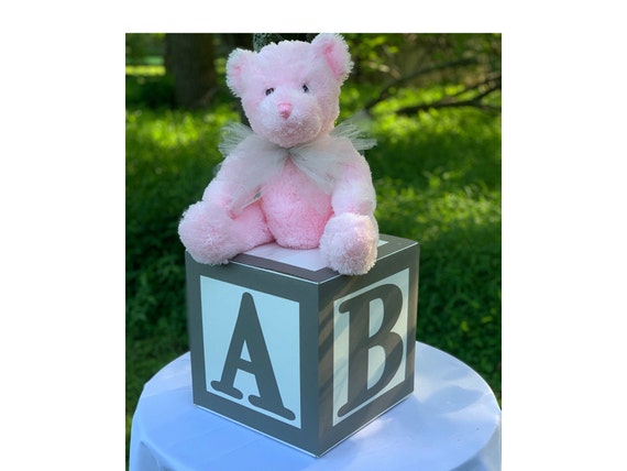 Baby Shower Centerpiece Large Baby Block Centerpiece 10 Inch Etsy